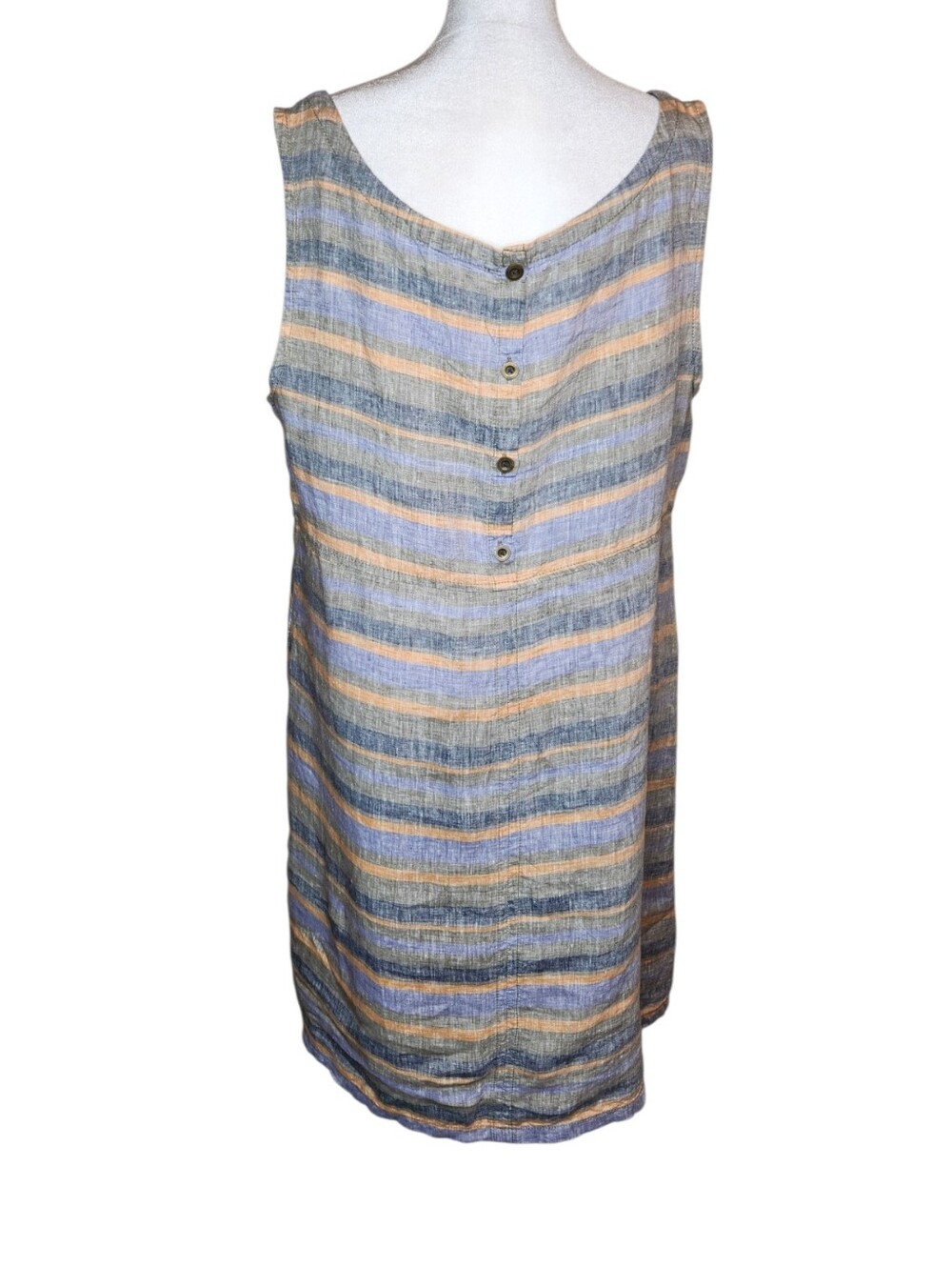 Toad & Co Linette Striped 100% Linen Sleeveless Dress Size XL - Picture 3 of 8